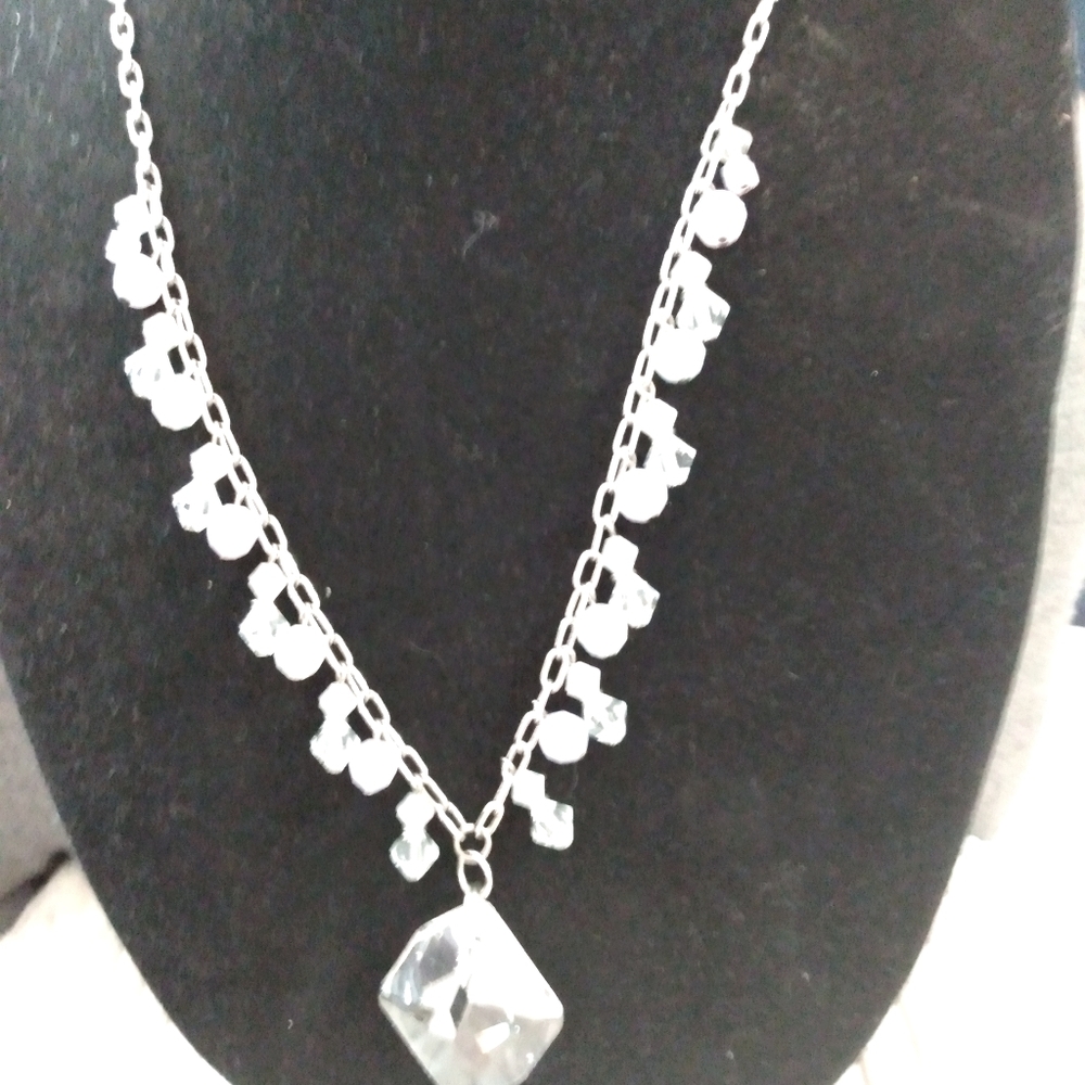 Custom Swarovski crystals necklace, large pendant